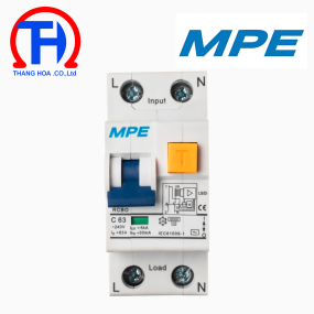 Cầu dao bảo vệ dòng rò, quá tải RCBO 2 cực, 63A, 30mA, 6kA RCBO-30/263
