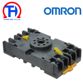 Đế relay OMRON 8PFA1 Số chân cắm: 8; Chân pin tròn; 5A; 220VAC, 24VDC; Lắp thanh ray DIN, Lắp mặt (bắt vít); Bắt vít