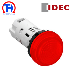 Đèn báo màu đỏ, không biến thế, IP65 ngoài mặt tủ, mặt lồi YW1P-2UQ4R Idec