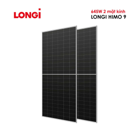 TẤM PIN NĂNG LƯỢNG MẶT TRỜI Longi Himo 9 645W 2 MẶT KÍNH